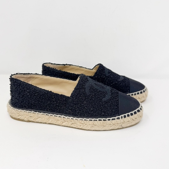 Chanel Black Tweed Espadrille - Picture 4 of 10